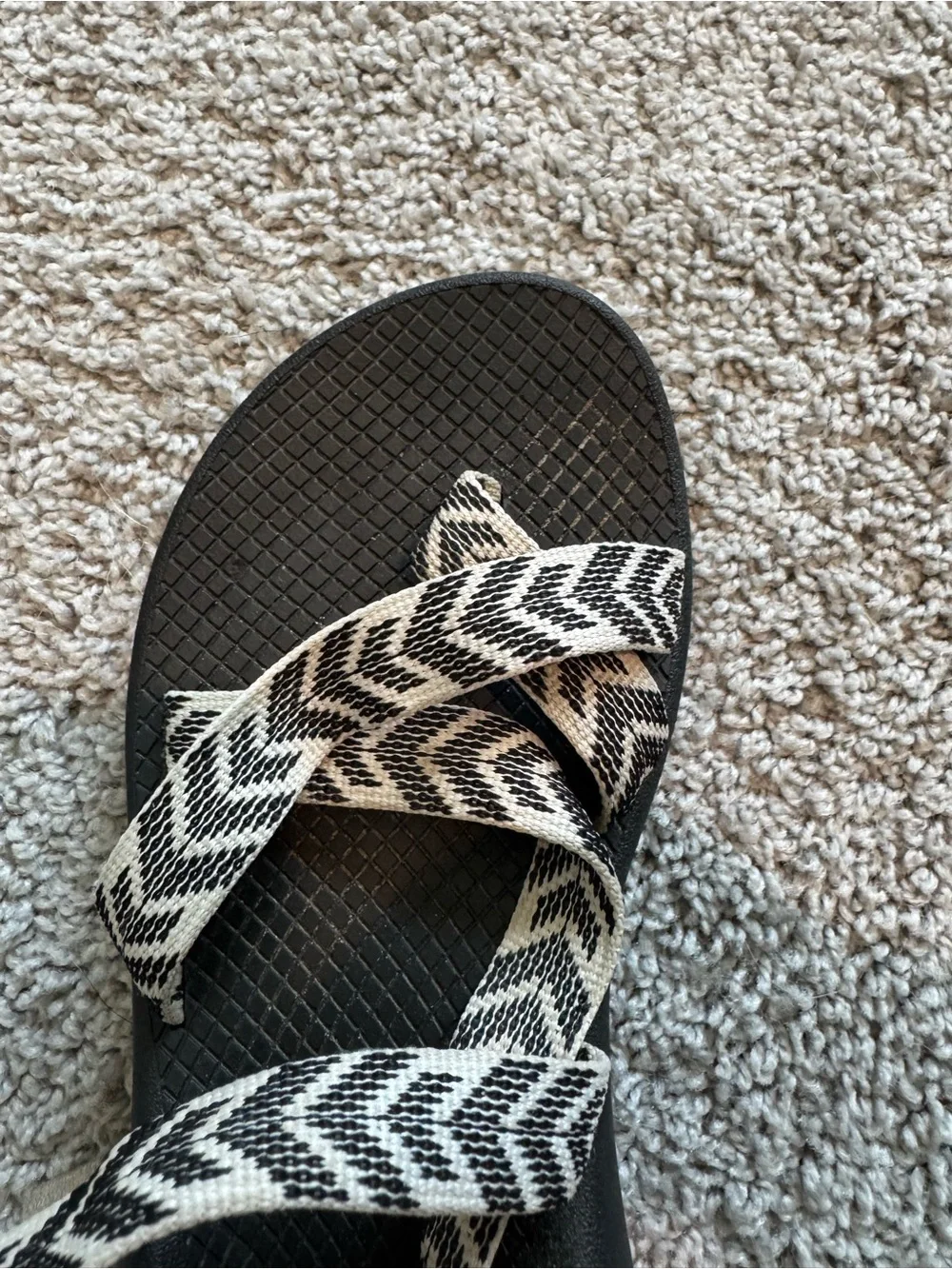 Chaco Z2 Women's Black Sandals with Adjustable Chevron Straps and Toe Loop